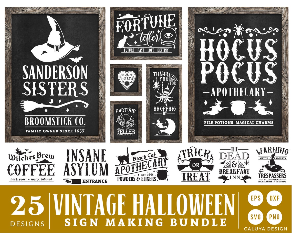 Vintage Halloween Sign Making SVG Cuttable File for Cricut Etsy