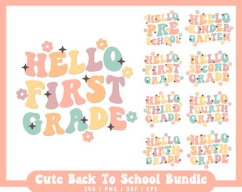 Back To School SVG Bundle | First Day of School SVG | Back To School Shirt svg, Cute Teacher Shirt svg, Cute School Shirt svg, kinder shirt