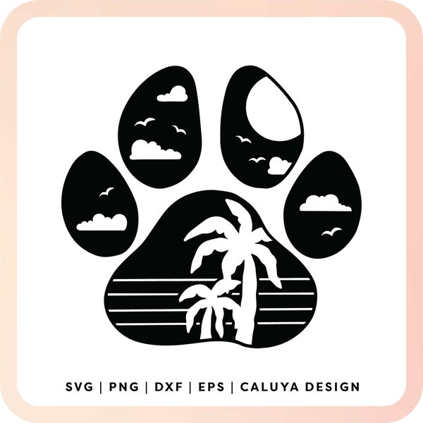 Paw Print SVG | Dog Mom SVG | Palm Tree SVG | Beach Dog svg | Dog Lover svg | Dog Owner svg | Dog Lover svg | Cricut, Cameo Silhouette