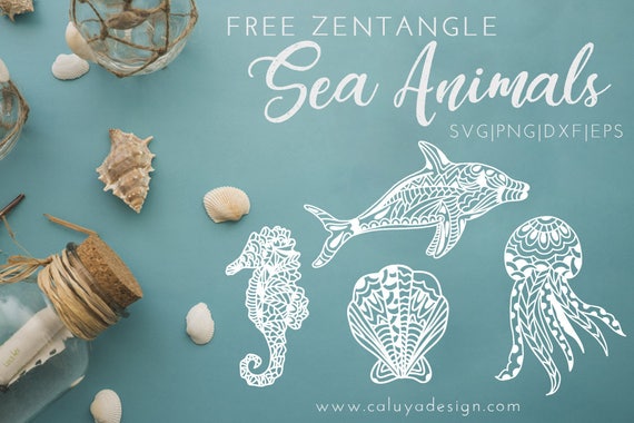 Free Svg Png Link Zentangle Sea Animals Cut Files Svg Etsy