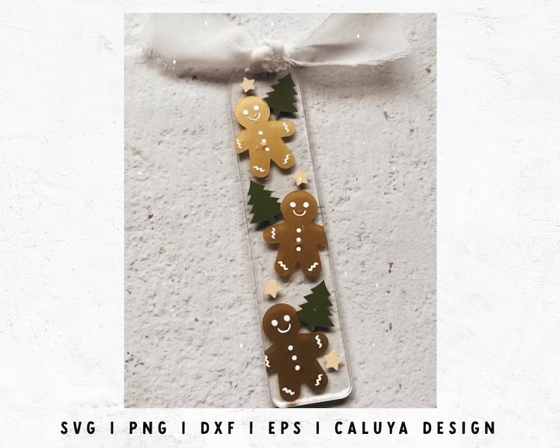 Christmas Bookmark SVG | Christmas Gift svg | Bookmark Template SVG | Cute Gingerbread Man SVG | Kids Christmas svg Cricut, Cameo Silhouette image 2