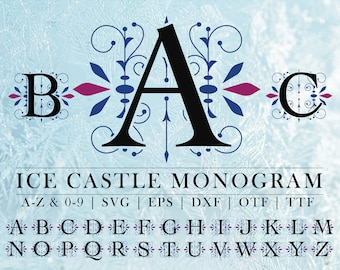 Vintage Monogram For Cricut | Personalized Monogram | Frozen Inspired Monogram SVG Cut File | Wedding Monogram Font | Wall Decor Letters SVG