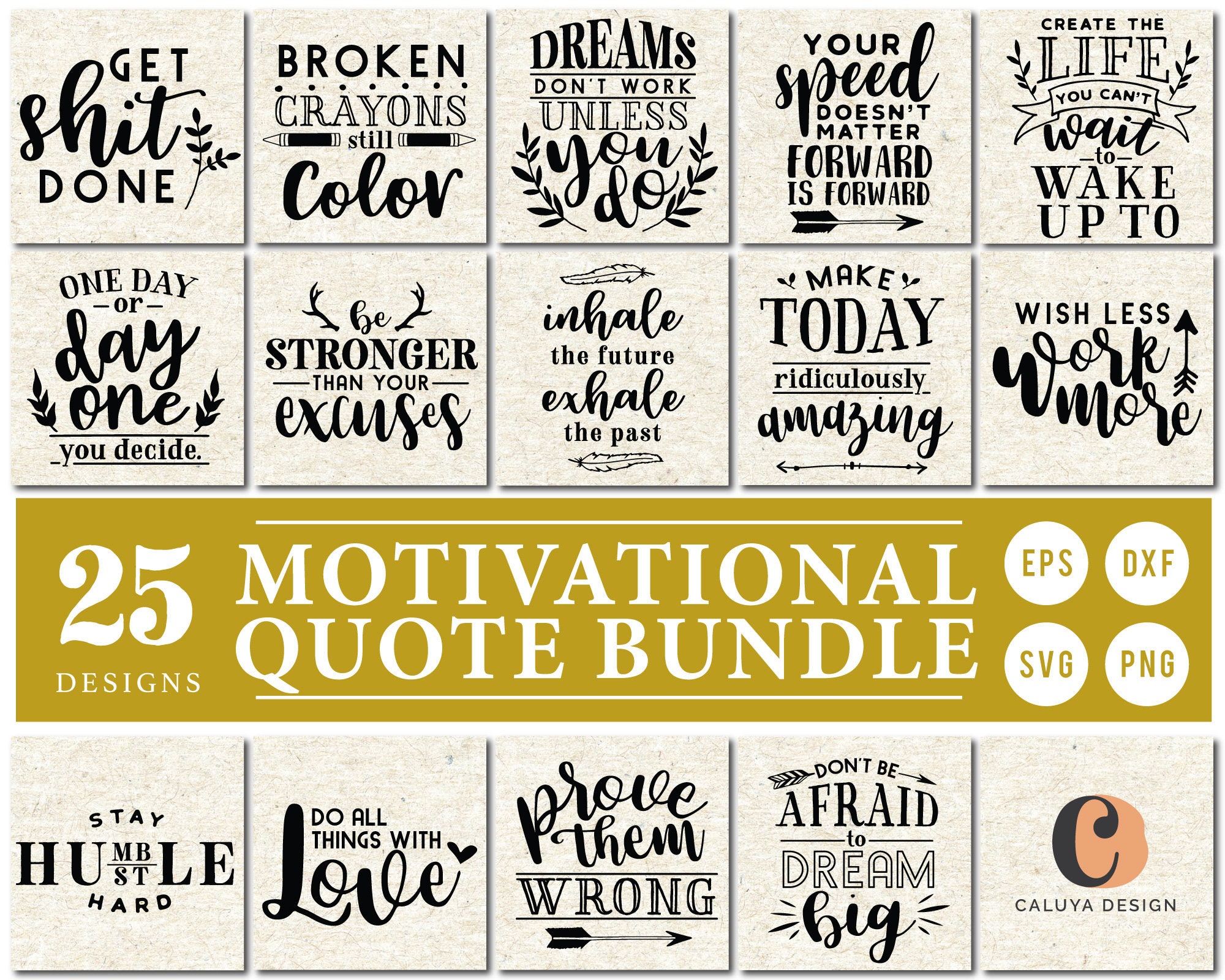 Motivational Quotes SVG Cut File Bundle Inspirational Quote Etsy