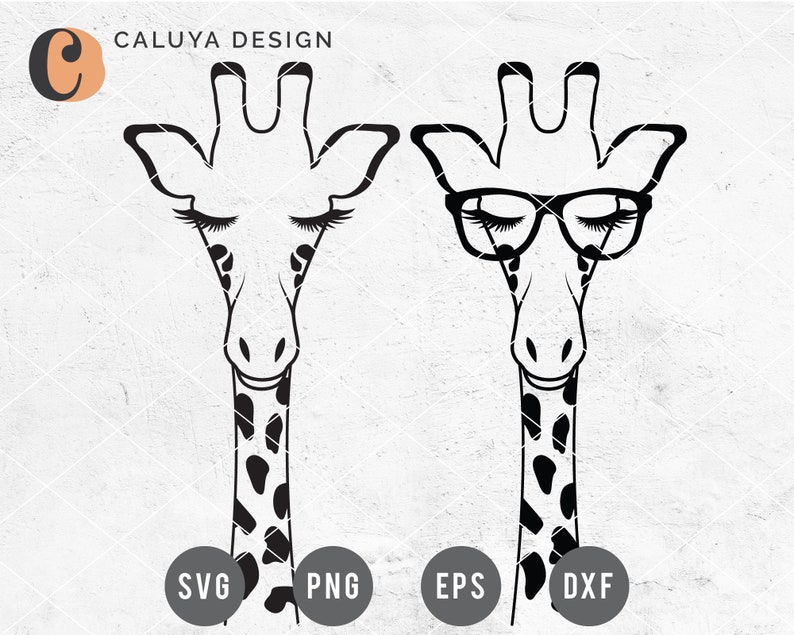 FREE SVG & PNG Link Giraffe with Glasses Cut Files svg | Etsy