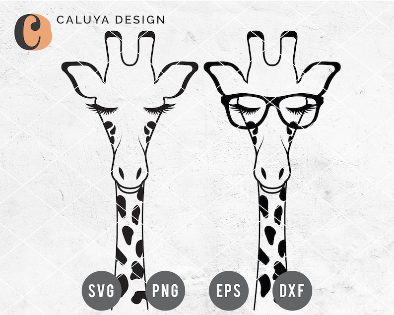 FREE SVG & PNG Link Giraffe with Glasses Cut Files svg | Etsy