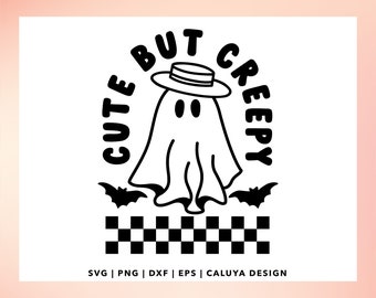 Cute But Creepy SVG | Cute Ghost SVG | Halloween SVG for Boys | Halloween checkered shirt svg | Boy Ghost Svg | Halloween Ghost svg Cricut