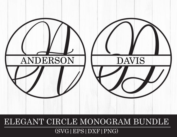 Download Elegant Circle Family Monogram Svg Cut File For Cricut Cameo Etsy