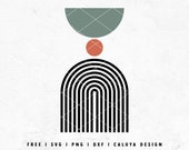 Mid Century SVG | Modern Arch SVG | Boho Arch SVG | Boho Style svg | Modern neutral svg | Modern Abstract Art svg Cricut, Cameo Silhouette