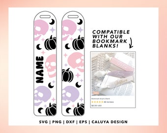 Bookmark SVG | Bookmark Template SVG | Halloween Skull svg | Halloween Pumpkin svg | Bookmark Kids svg | Halloween Witch SVG | Book Lovers
