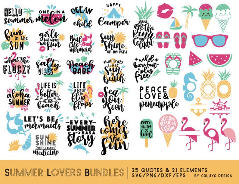 Download Summer Lovers SVG Cut File Bundle Deal Cut File for Cricut & | Etsy