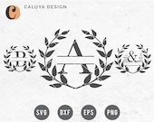Wreath Monogram SVG | Split Monogram SVG | Wedding Monogram SVG | Vine Monogram svg | Monogram Wreath svg | Family Monogram svg | Cricut
