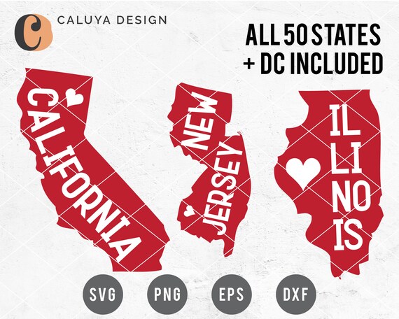 Free Svg Png Link 50 States And D C Cut Files Svg Png Etsy