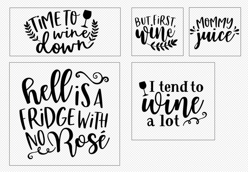 Wine Lover Quotes SVG Cut File Bundle Deal Cut File for Etsy