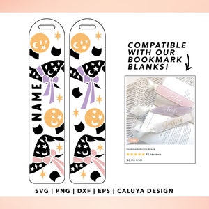 Halloween Bookmark SVG | Halloween Witch SVG, Bookmark template svg, Bookmark Kids svg, Cute Witch svg, Cute Halloween svg, Spooky Season