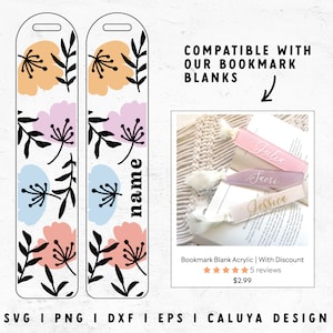 Bookmark SVG, Bookmark Template SVG, Floral Bookmark SVG, Bookmark kids svg, Boho Flower svg, Teacher gift svg, book lovers svg, library svg