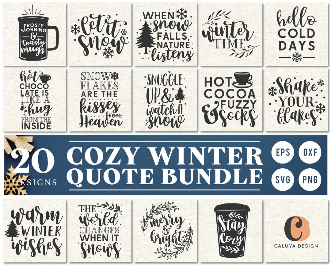 Winter Quote SVG Cut File Bundle Deal | Cut File for Cricut & Cameo ...
