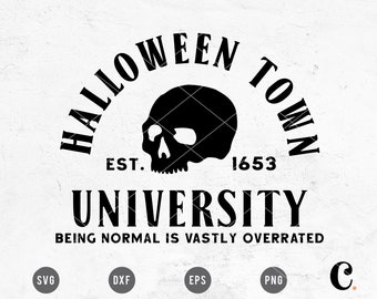 Halloween Town SVG | Halloween University SVG | Halloween Skull SVG | svg for Halloween shirt making | Cut File for Cricut, Cameo Silhouette