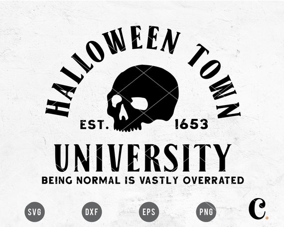 Halloween Town SVG | Halloween University SVG | Halloween Skull SVG | svg for Halloween shirt making | Cut File for Cricut, Cameo Silhouette