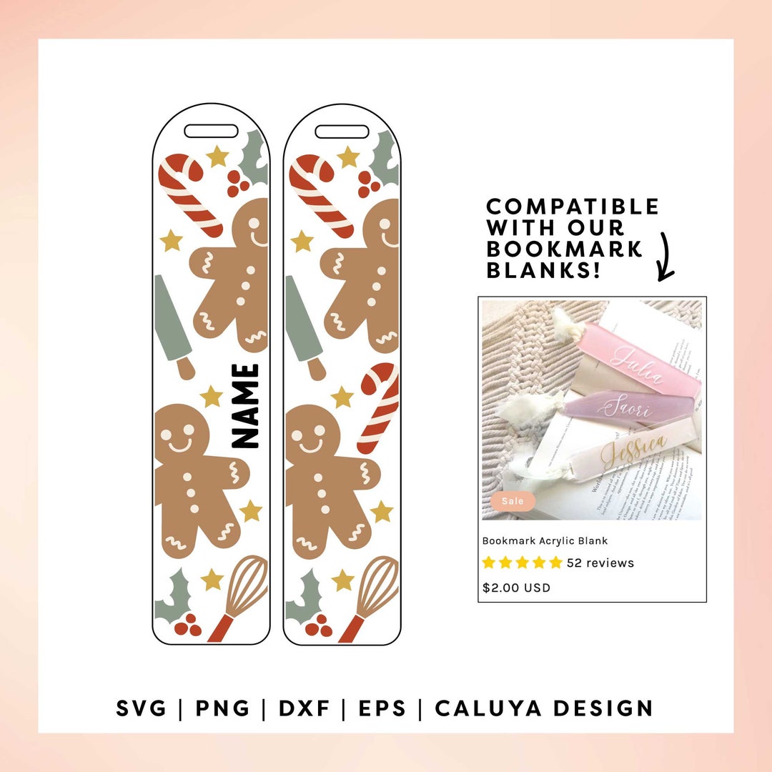 Stuffer Svg Buy 5 Get 30% off | Bookmark Template SVG, Holiday Baking SVG, Cute ...