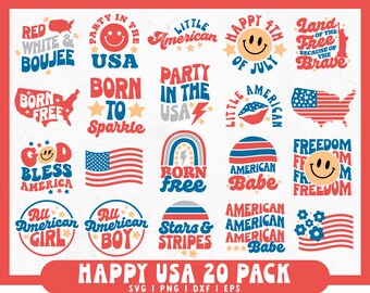 Retro 4th of July SVG Bundle | 4th of July Shirts SVG | 4th of July Quote svg | America svg, USA flag svg, Independence Day svg, Patriotic