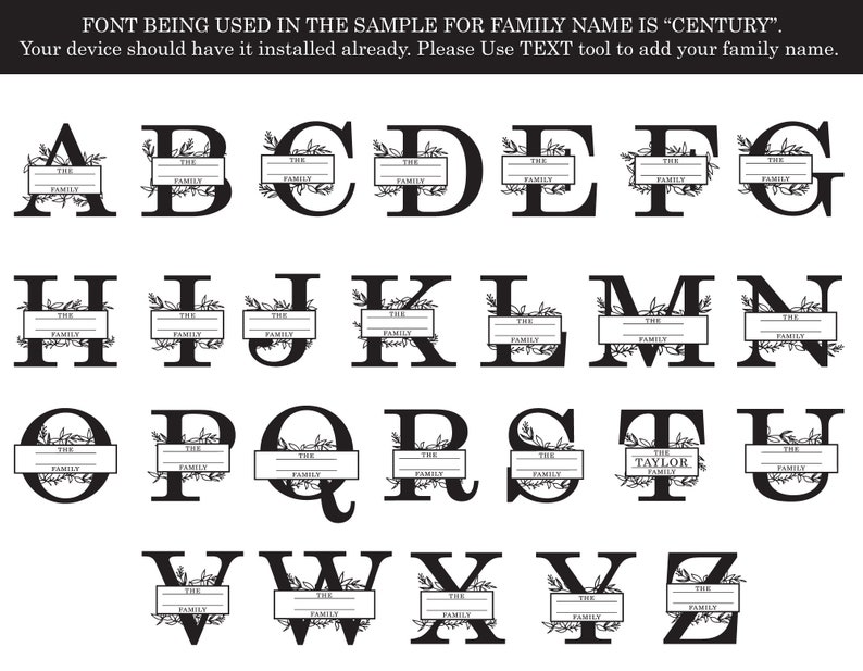 Download Family Monogram SVG Cut File for Cricut Cameo Silhouette ...