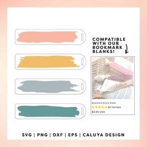 Paint Brush Strokes SVG | Bookmark SVG | Hand Drawn Stroke SVG | Paint Brush Background svg | bookmark template svg Cricut, Cameo Silhouette
