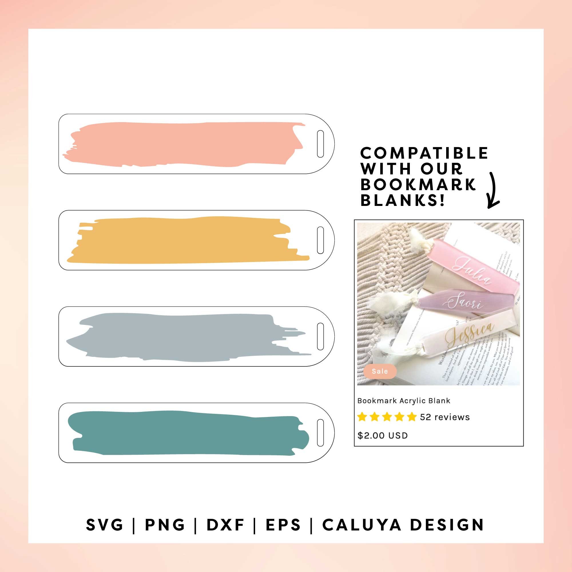 Bookmark SVG Template, 10 Simple Designs Included, Tag SVG, Label