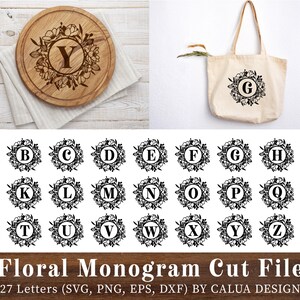 Botanical Alphabet SVG Bundle | Circle Monogram SVG | Wildflower Monogram SVG | Spring Family Sign svg | For Cricut & Cameo Silhouette