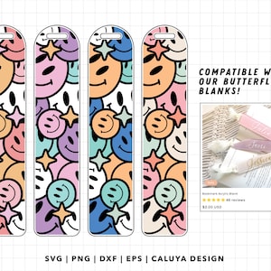 Bookmark Template SVG | Bookmark SVG Bundle | Book Mark SVG | kids bookmarks svg | Retro Smiley Face svg | Groovy svg | book lover svg