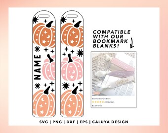 Bookmark SVG, Bookmark Template SVG, Halloween Pumpkin SVG, Retro Halloween svg, Halloween gift svg, Mystic Halloween svg, bookmark kids svg