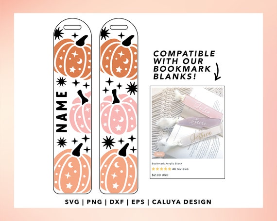 Bookmark SVG, Bookmark Template SVG, Halloween Pumpkin SVG, Retro Halloween svg, Halloween gift svg, Mystic Halloween svg, bookmark kids svg