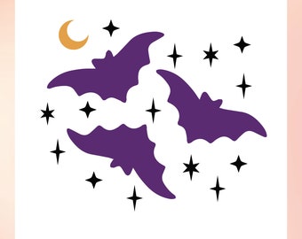 Cute Halloween SVG | Bat SVG | Spooky Season SVG | Halloween Pattern svg | Retro Halloween svg | Free svg for Cricut, Cameo Silhouette