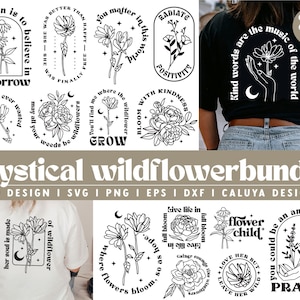 Mystical Wildflower SVG Bundle | Spring Floral SVG | Botanical SVG | Wildflower Quote svg | Gift For Her svg for Cricut, Cameo Silhouette
