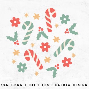 Pastel Candy Cane SVG | Cute Christmas SVG | Mistletoe SVG | Christmas Digital Pattern svg | Libbey Can Wrap svg Cricut, Cameo Silhouette