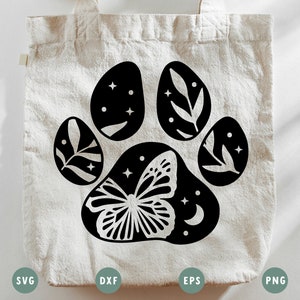 Pfotenabdruck SVG | Hund Mama SVG | Schmetterling SVG | Fell Mom svg | Hundebesitzer svg | Hunde Pfote svg | Hund Liebhaber svg geschnitten Datei | Cricut, Cameo Silhouette