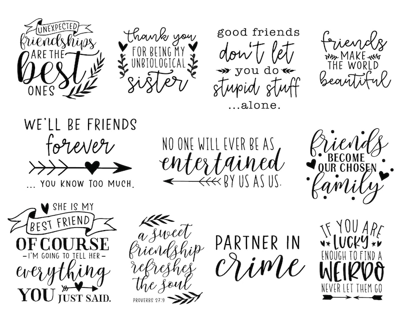 Download Friendship Quote Bundle Funny BFF Quote SVG Quote cut file ...