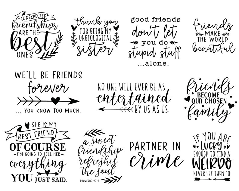 Download Friendship Quote Bundle Funny BFF Quote SVG Quote cut file ...