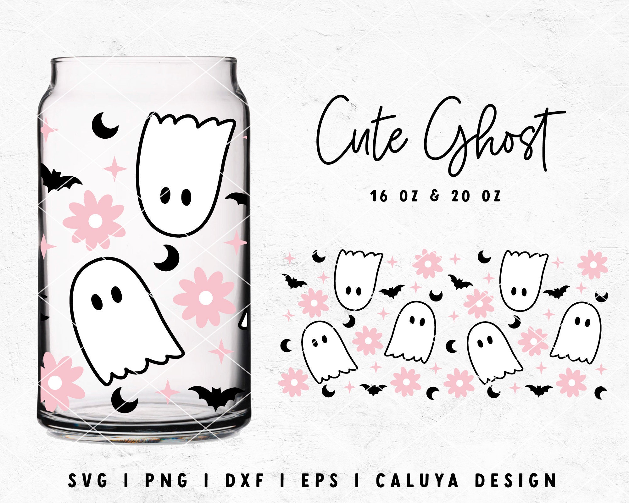 Cute Ghost SVG | Libbey Can Glass SVG | Halloween Ghost SVG | Glass Can ...