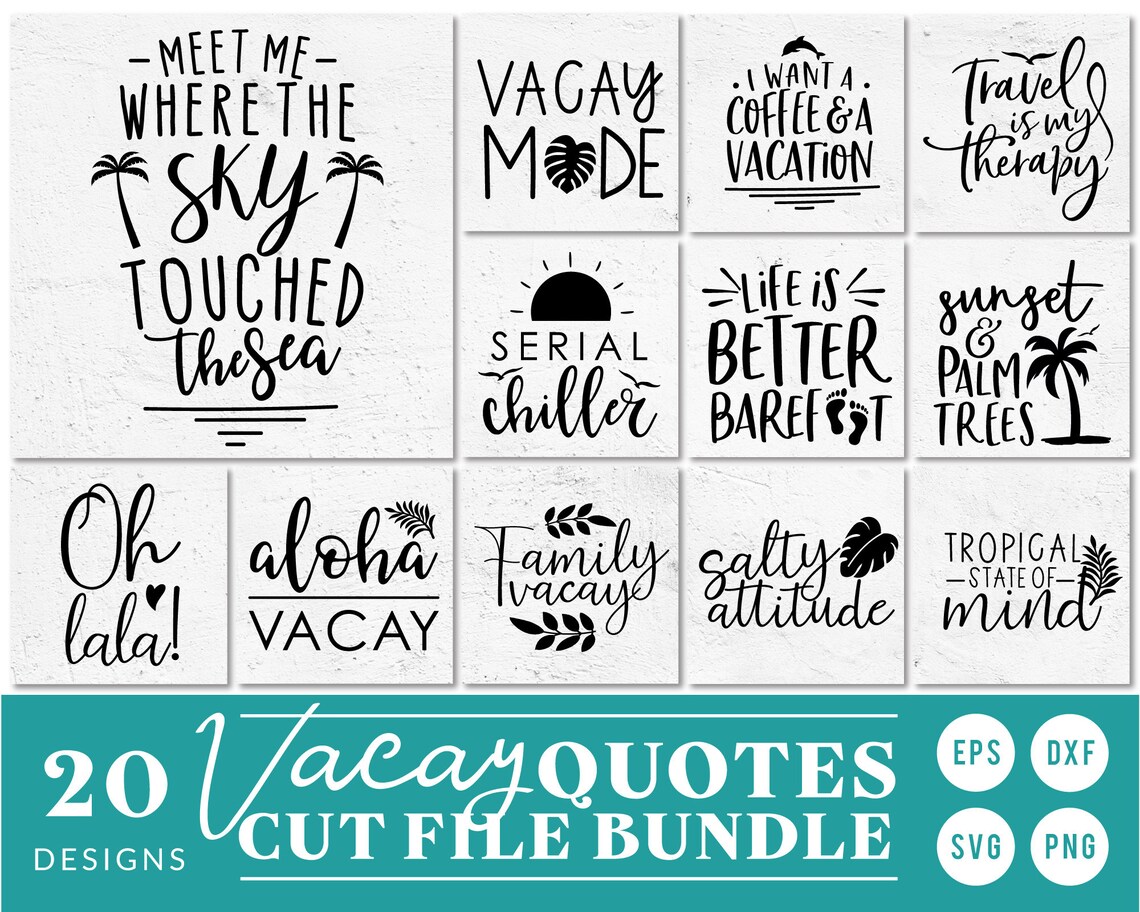 Download Vacay Quote SVG Cut File Bundle Deal Cut File for Cricut & | Etsy