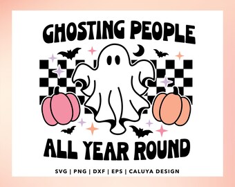 Cute Ghost SVG | Retro Ghost SVG | Halloween Ghost SVG | Halloween Pumpkin svg | Ghosting People svg | Funny Halloween svg, Halloween shirt