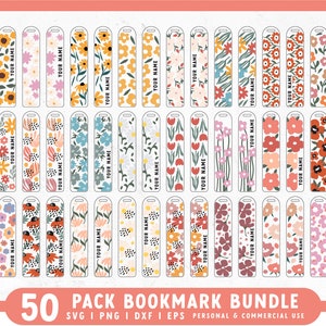 Bookmark Template SVG | Bookmark SVG Bundle | Spring Flower svg | Mothers Day Gift svg | DIY gift svg | Daisy svg Cricut, Cameo Silhouette