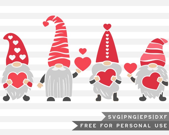 Free Svg Png Heart Gnome Cricut Cut Files Png Dxf Eps Etsy