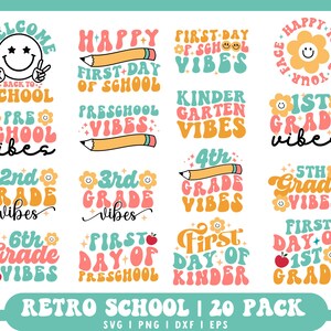 Back To School SVG Bundle | First Day of School SVG | Back To School Shirt svg | Groovy School svg | Retro School svg | School Teacher svg
