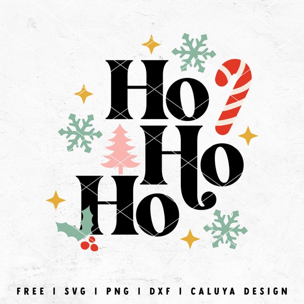 Ho Ho Ho SVG | Cute Christmas SVG | Candy Cane SVG | Christmas Tree svg | Christmas Shirt svg | Libbey Can Wrap svg Cricut, Cameo Silhouette