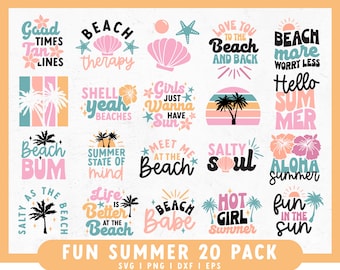 Summer SVG Bundle | Retro Summer SVG Bundle | Summer Quotes SVG Bundle | Summer Beach svg Bundle | Vacation svg, Summer shirt svg, Beach svg