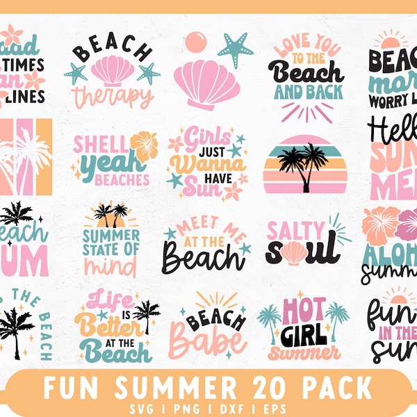 Summer SVG Bundle | Retro Summer SVG Bundle | Summer Quotes SVG Bundle | Summer Beach svg Bundle | Vacation svg, Summer shirt svg, Beach svg