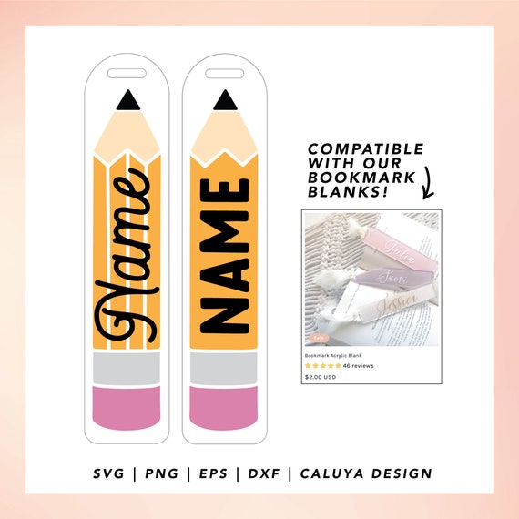 Bookmark SVG | Back To School SVG | School Pencil svg | Teacher Appreciation svg | Teacher Gift svg | free svg for Cricut, Cameo Silhouette