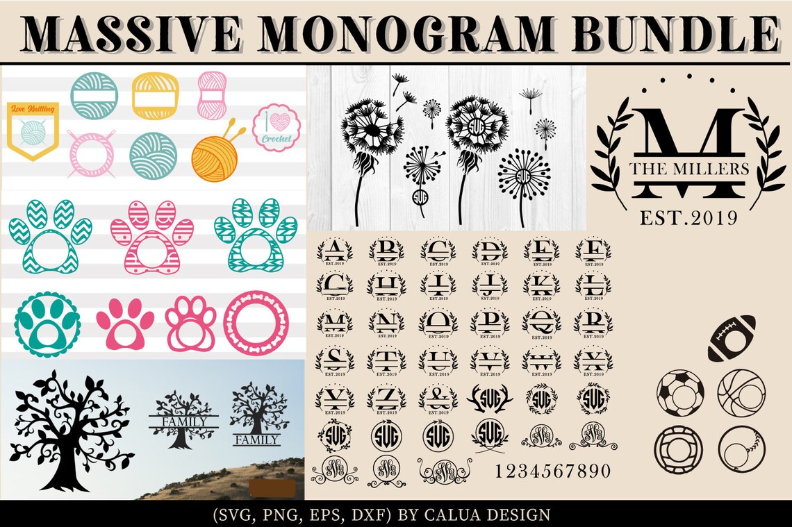 Download Massive Monogram Bundle SVG Cut File Bundle Deal Cut File ...