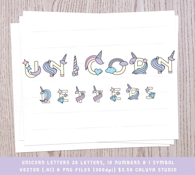 Unicorn Alphabet Unicorn Letters Unicorn SVG Unicorn - Etsy