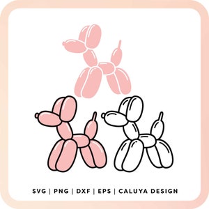 Dog Balloon SVG | Balloon Animal SVG | Party Balloon SVG | Pink Dog svg | Balloon Poodle svg | Retro trendy Dog svg, Balloon Dog Sublimation